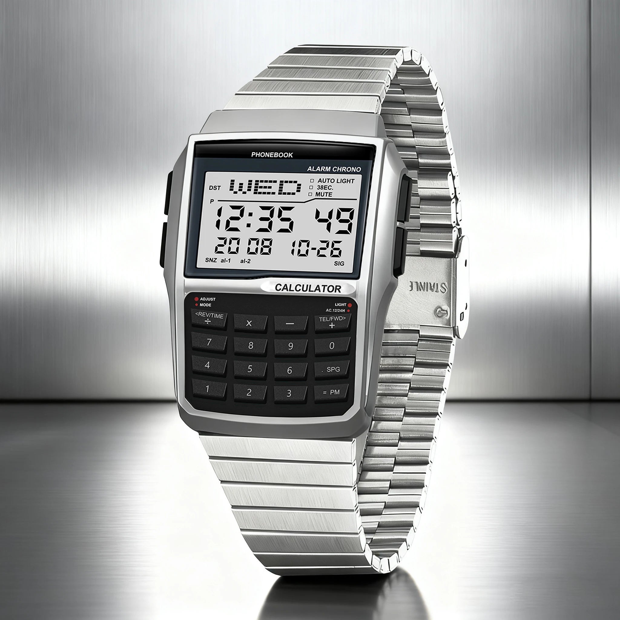 Stainless Steel Band Watch Calculator